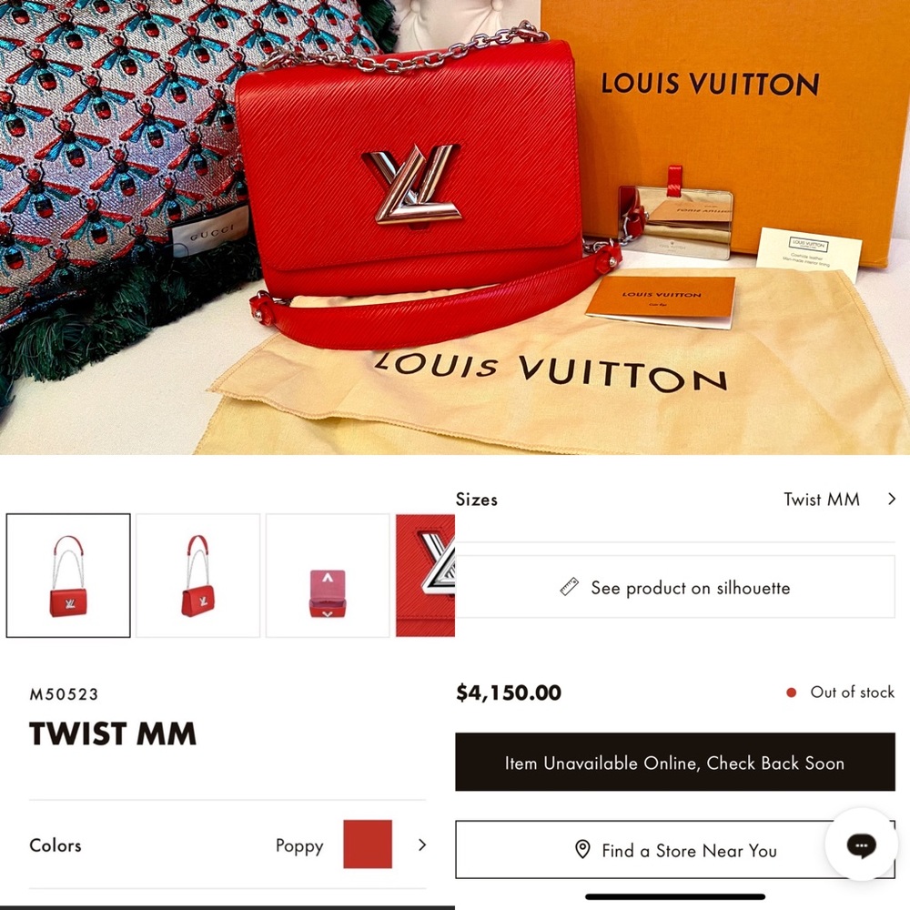 Louis Vuitton Twist MM Red Shoulder Bag